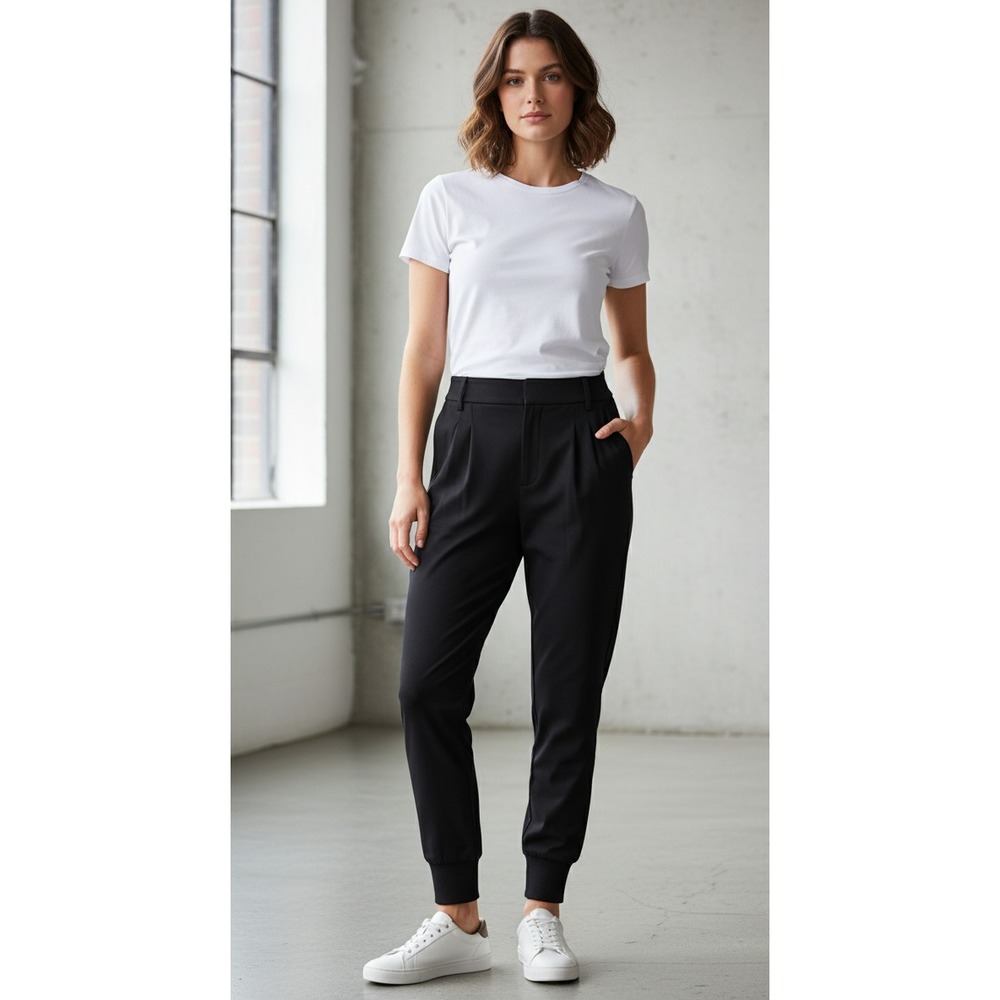 Helmut Lang Jogger Pants Womens 10 Black Stretch Tapered‎ Performance Athleisure